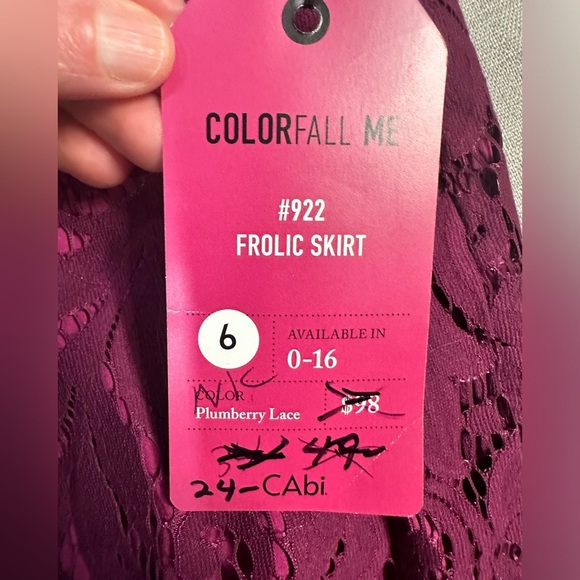 NWT CAbi Frolic Plum Berry Lace Jacket & Skirt Size 6 - Picture 5 of 13